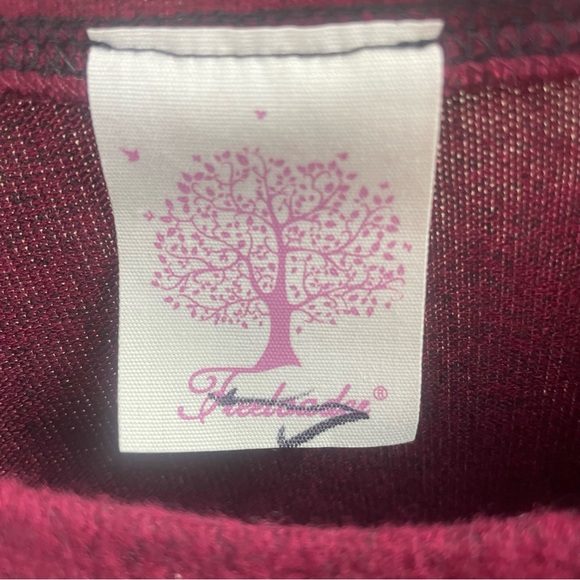 NWOT Freeloader Maroon Pullover Drawstring Waist Crew Neck Lightweight Sweater - Picture 6 of 9